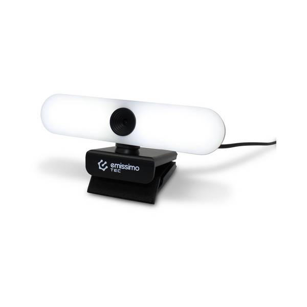 emissimo Tec LightMe 4K Webcam Licht und Mikrofon eingebaut, 3in1 Advanced Autofokus 3840x2160px