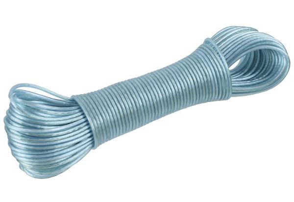 Buerstenmann Wäscheleine mit PP und Drahtkern, 30 m, blau, One