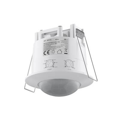 Goobay 95173 Infrarot Bewegungsmelder mit 360° PIR-Sensor innen, LED Deckenleuchte Unterputz Infrarot Melder, 6 m, Weiß