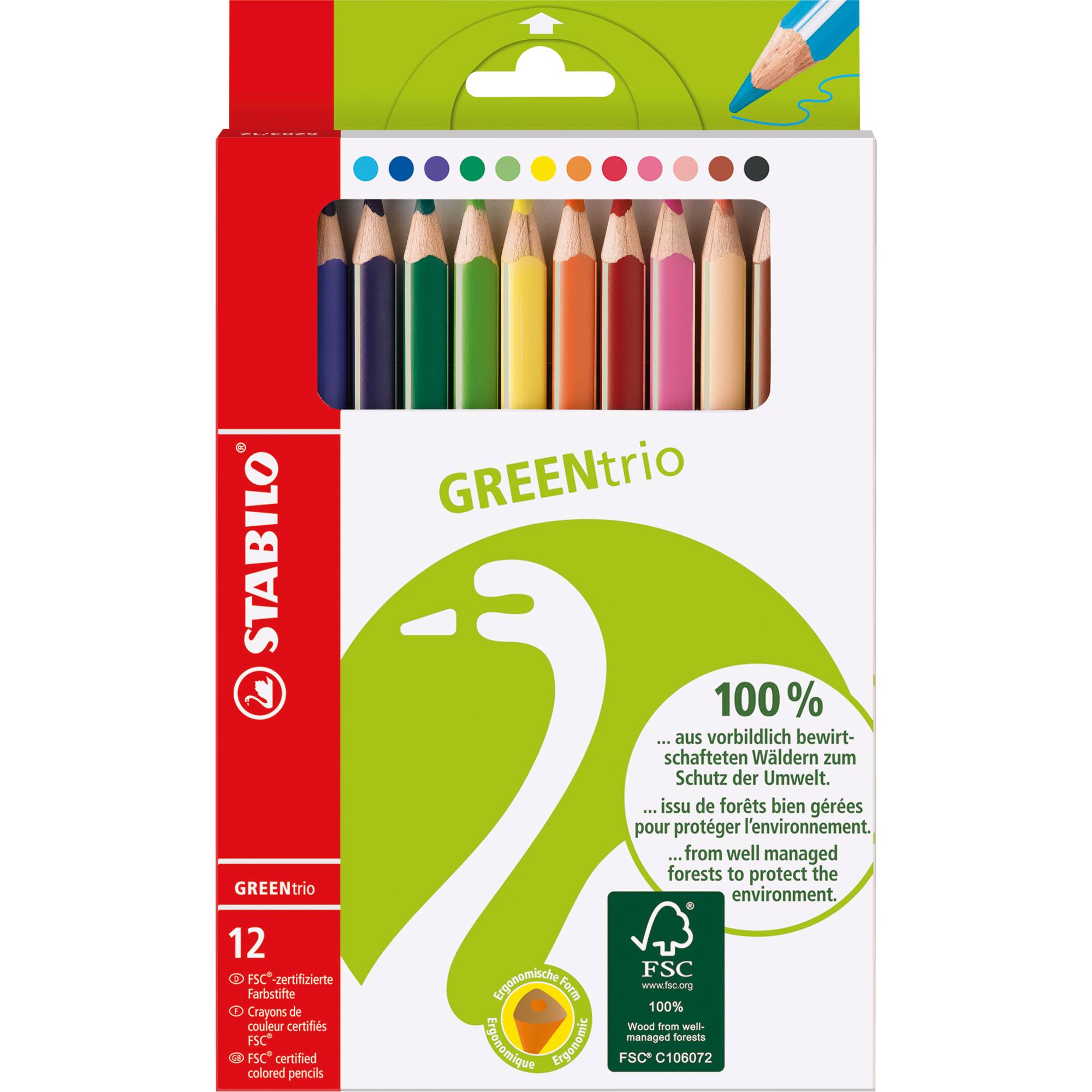Farbstift GREENtrio sortiert 12 St./Pack.-0