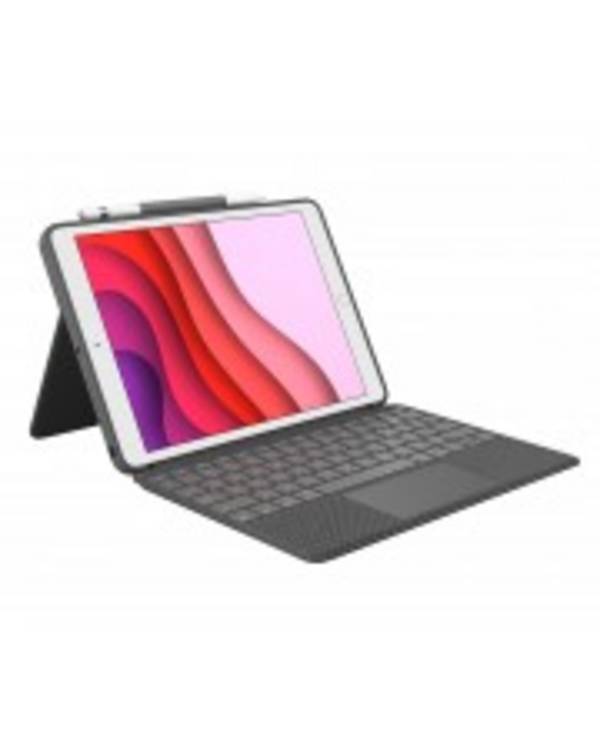 Logitech Combo Touch Tastatur und Foliohülle mit Trackpad hintergrundbeleuchtet Apple Smart connector QWERTY