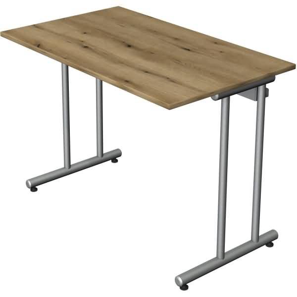 Schreibtisch start up Fuß silber 100x60x75cm eiche-0