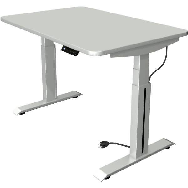 Sitz-/Stehtisch Move professional elektr. höhenverstellbar BxTxH 120x80x64-129cm silber/lichtgrau