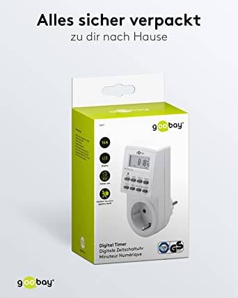 Goobay 51277 Digitale Zeitschaltuhr 3600W / Schaltuhr für Steckdose / Dauerbetrieb Timer 1 Min Takt / LCD Display / Weiß-6