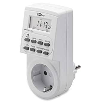 Goobay 51277 Digitale Zeitschaltuhr 3600W / Schaltuhr für Steckdose / Dauerbetrieb Timer 1 Min Takt / LCD Display / Weiß