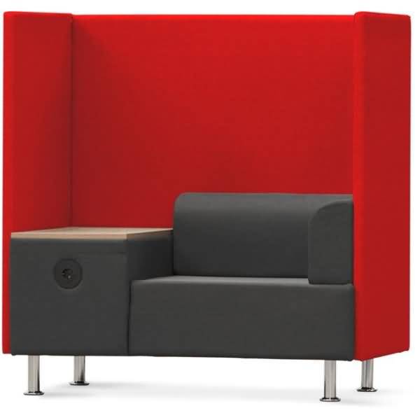 Sitzsofa Soft Einzelsitz + Tisch rot/grau
