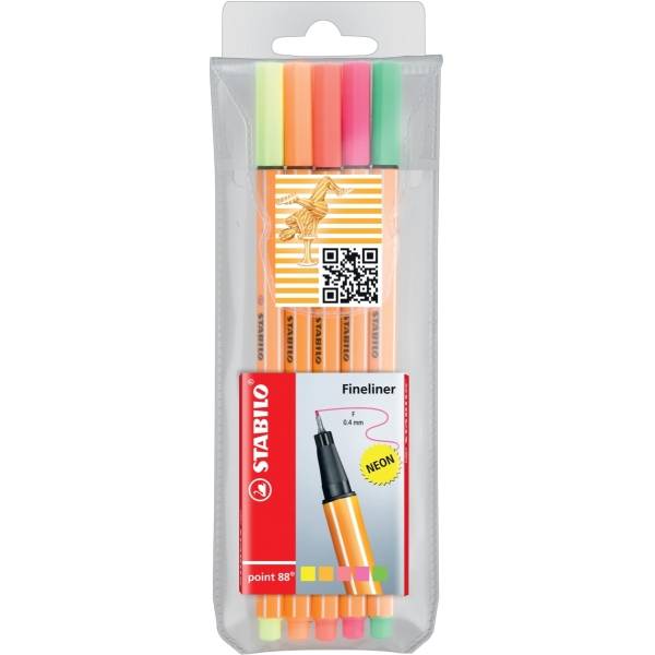 Fineliner point 88 Etui mit 5 Stiften-0