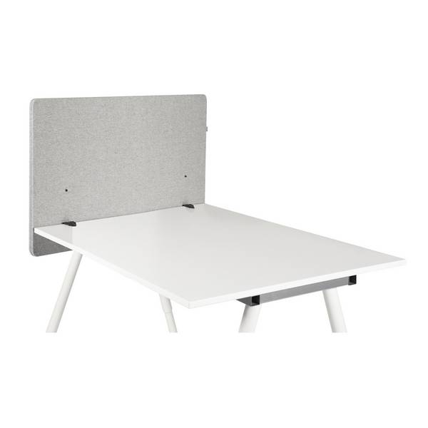 Akustik Tischtrennwand FLEXMIUT D SIDE 80 cm hellgrau hjh OFFICE