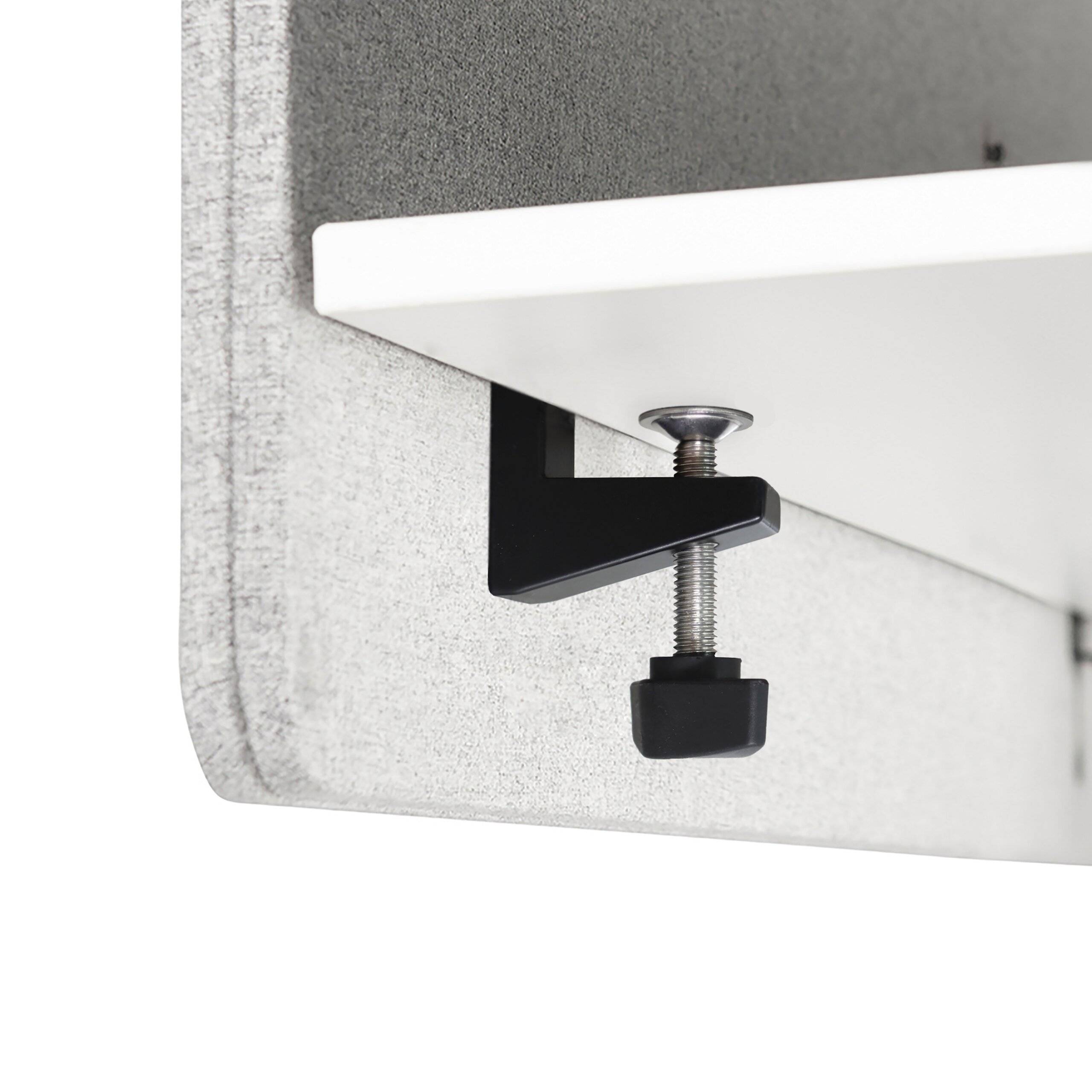 Akustik Tischtrennwand FLEXMIUT D SIDE 80 cm hellgrau hjh OFFICE-3