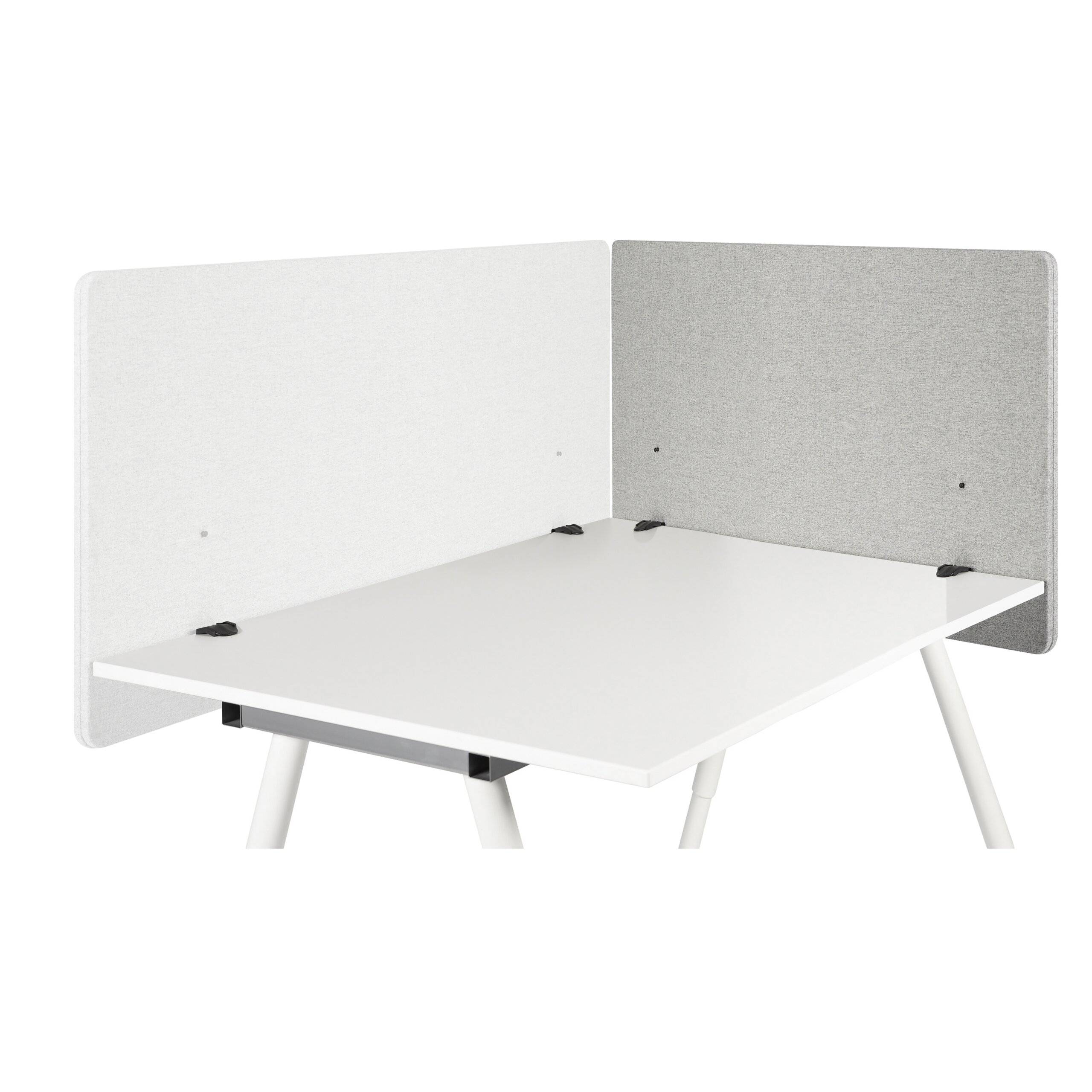 Akustik Tischtrennwand FLEXMIUT D SIDE 80 cm hellgrau hjh OFFICE-4