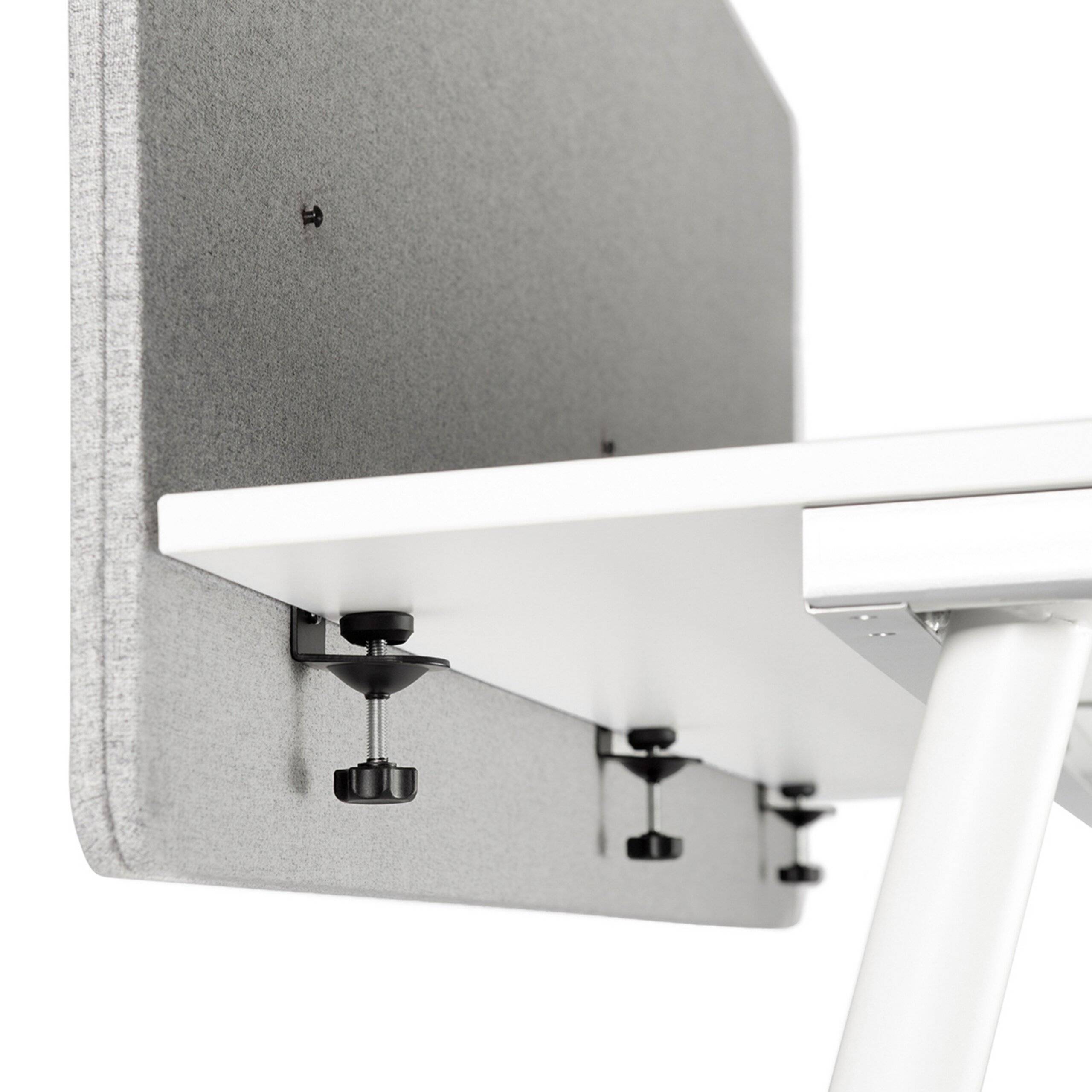 Akustik Tischtrennwand FLEXMIUT D 180 cm hellgrau hjh OFFICE-3