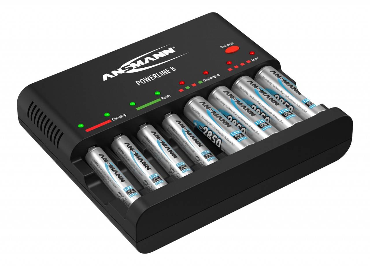 Ansmann Powerline 8 für 1-8 AA / AAA Akkus , ohne USB-Ladebuchse 1001-0006-2