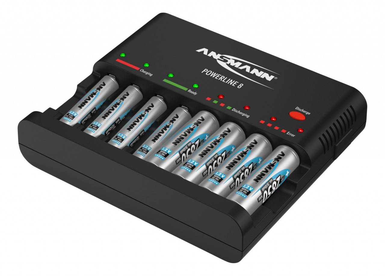 Ansmann Powerline 8 für 1-8 AA / AAA Akkus , ohne USB-Ladebuchse 1001-0006-4