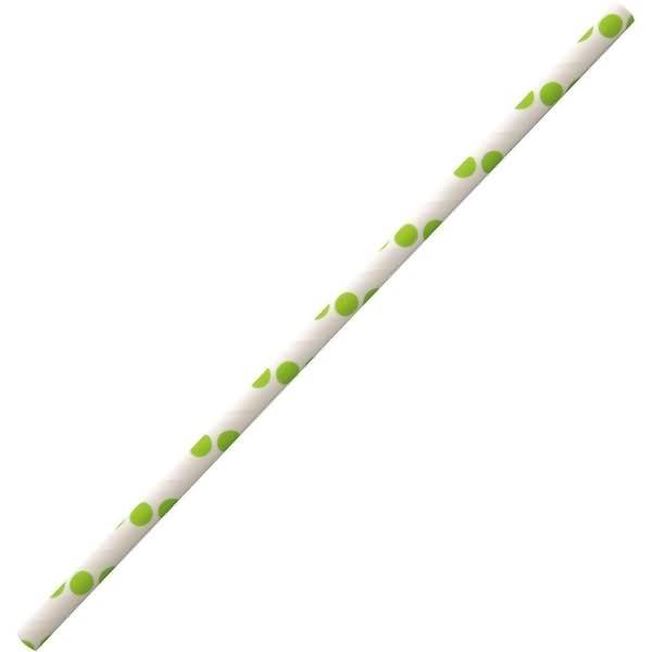 Papiertrinkhalme Bio Classic 6x197mm gepunktet grün/weiß VE=100 Stück