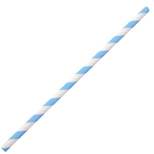 Papiertrinkhalme Bio Classic 6x197mm gestreift hellblau/weiß VE=100 Stück-1