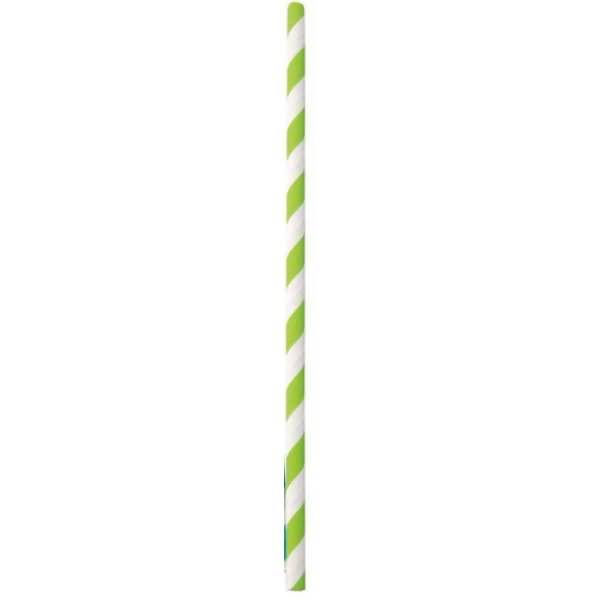 Papiertrinkhalme Bio Classic 6x197mm gestreift grün/weiß VE=100 Stück