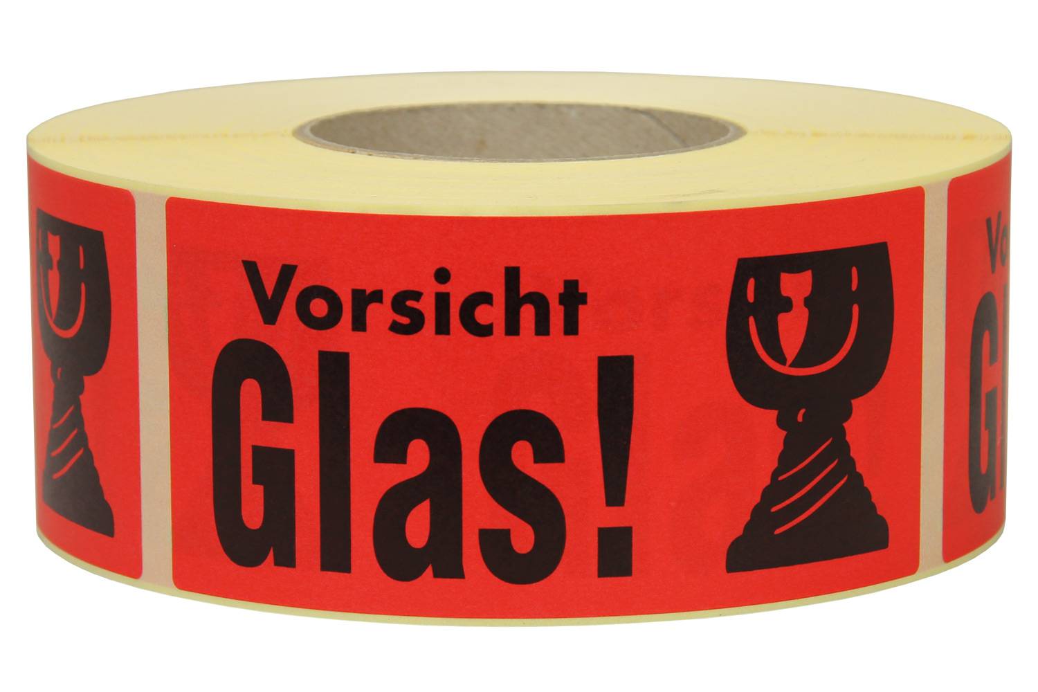 Warnetiketten, 145 x 70 mm, aus Papier, mit Aufdruck, "Vorsicht Glas"-0