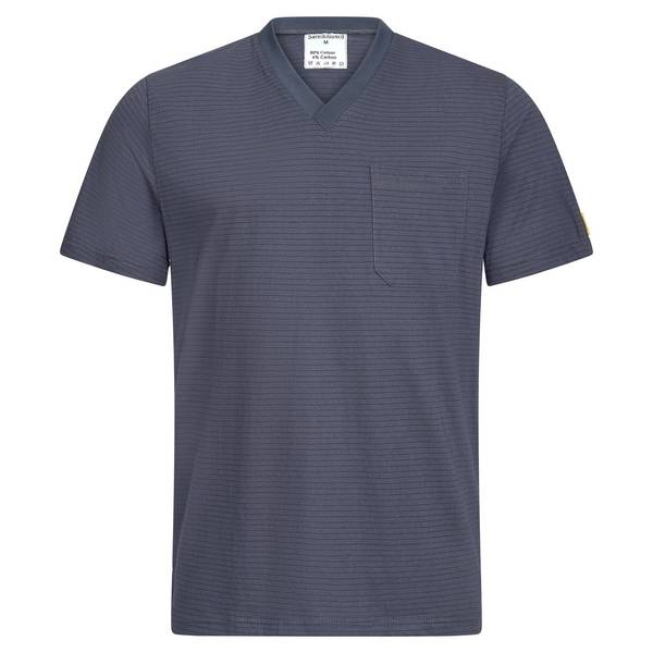 ESD-T-Shirt mit Brusttasche, V-Ausschnitt, 150g/m², dunkelgrau, XXL