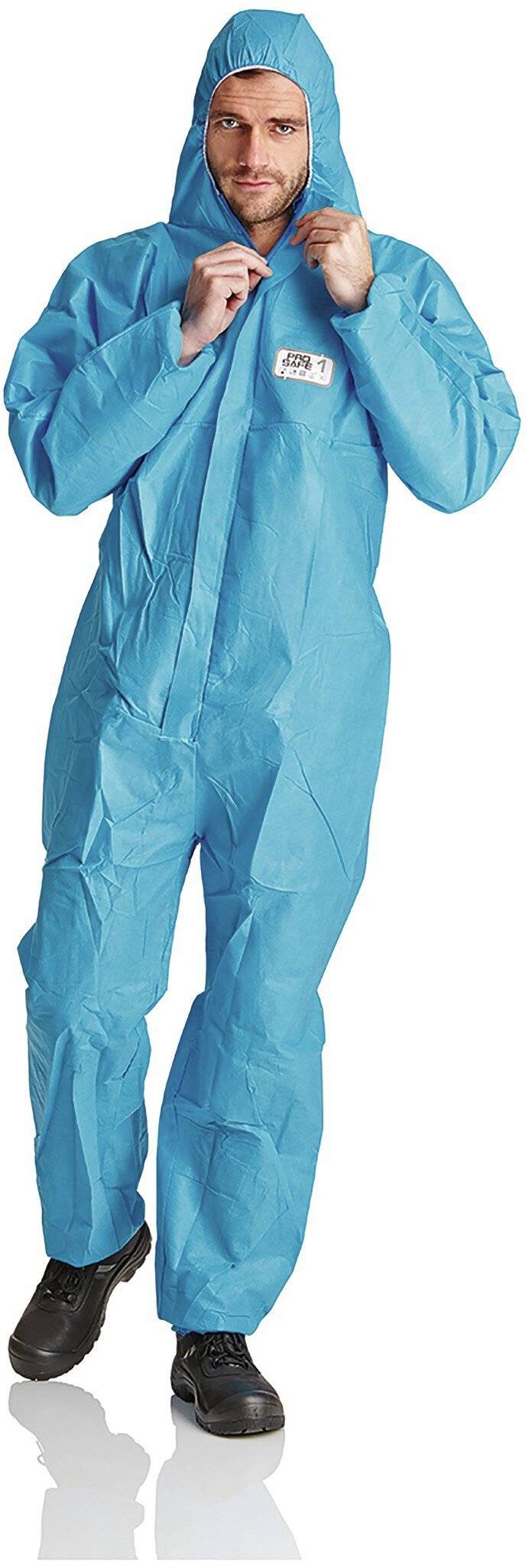 ProSafe® 1 Overall, 4-lagiges SMMS, antistatisch, mit Kapuze, blau, Größe XXL-0