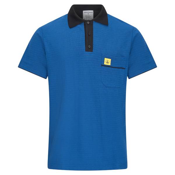 ESD-Poloshirt PRO PLUS, 210g/m², royalblau/schwarz, L