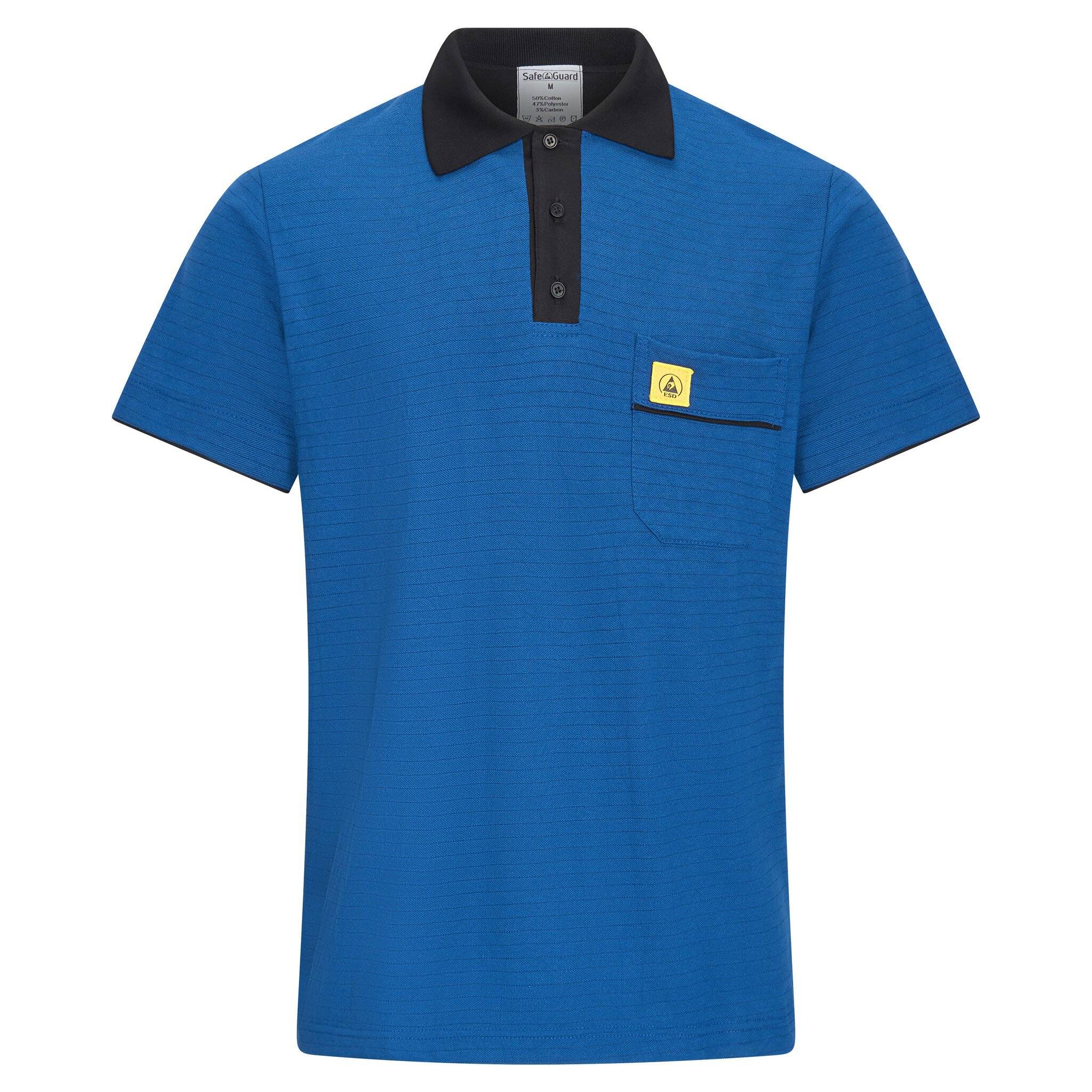 ESD-Poloshirt PRO PLUS, 210g/m², royalblau/schwarz, L-0