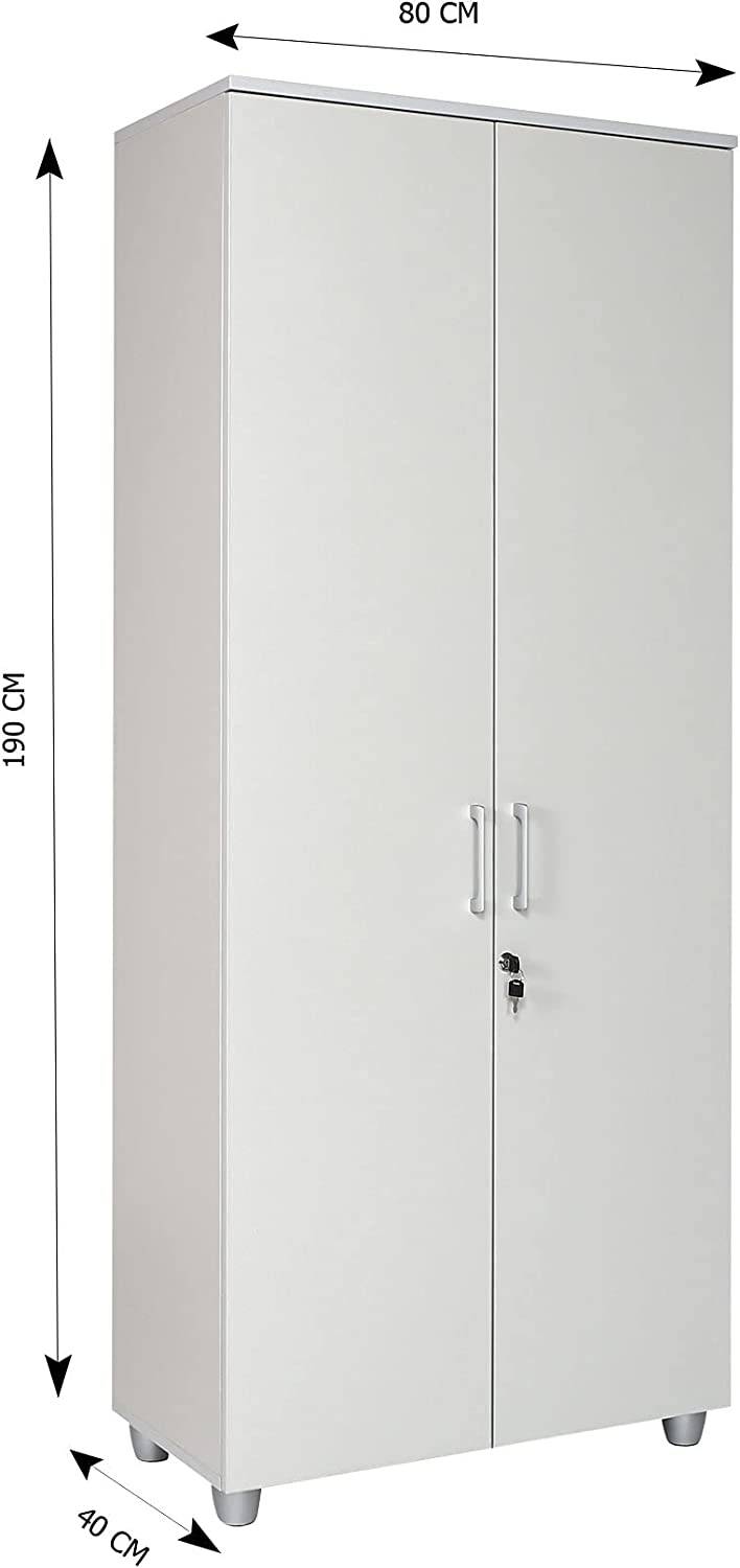 Aktenschrank, 80 cm x 40 cm x 190 cm, grau Dekor-2