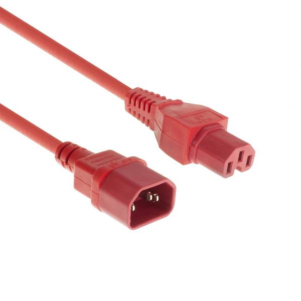 ACT AK5308 Netzkabel Netzkabel C14 - C15 | rot | 2 Meter