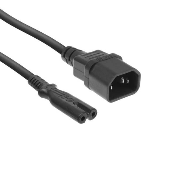 ACT AK5248 Netzkabel Stromkabel C14 - C7 | Schwarz | 20 cm