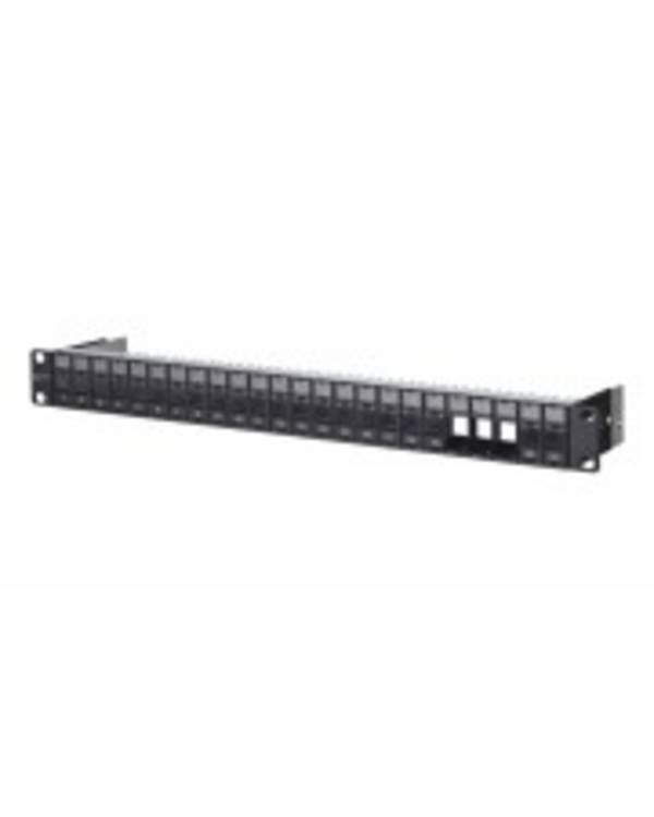 METZ CONNECT Schalttafelzubehör Keystone 19 Zoll Modulträger 1HE 24 Port schwarz unbestückt ungeschirmt