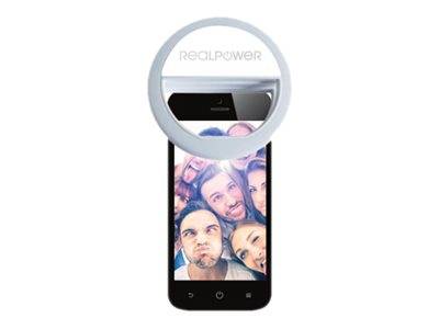 RealPower Smartphone Ringlicht fuer noch bessere Selfies LED Grau Smartphones 70 g 8,5 cm 28 mm Eva selfie light 260839-0