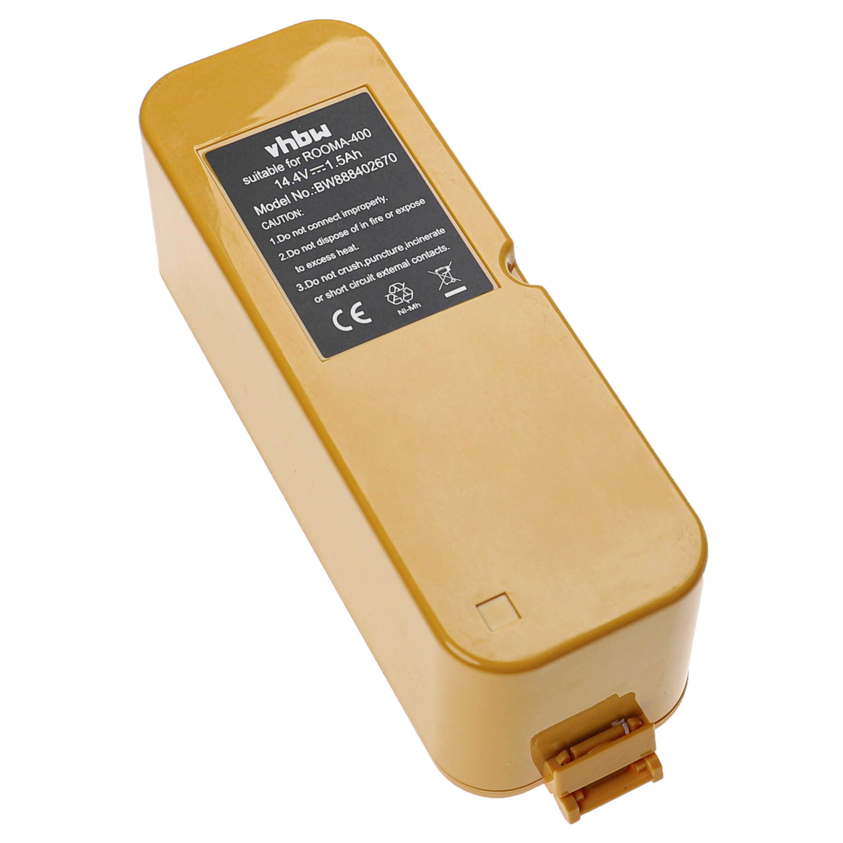 vhbw Akku kompatibel mit iRobot iTouchless AV002A | AV001A Saugroboter Gelb (1500 mAh, 14,14 V, NiMH)-0