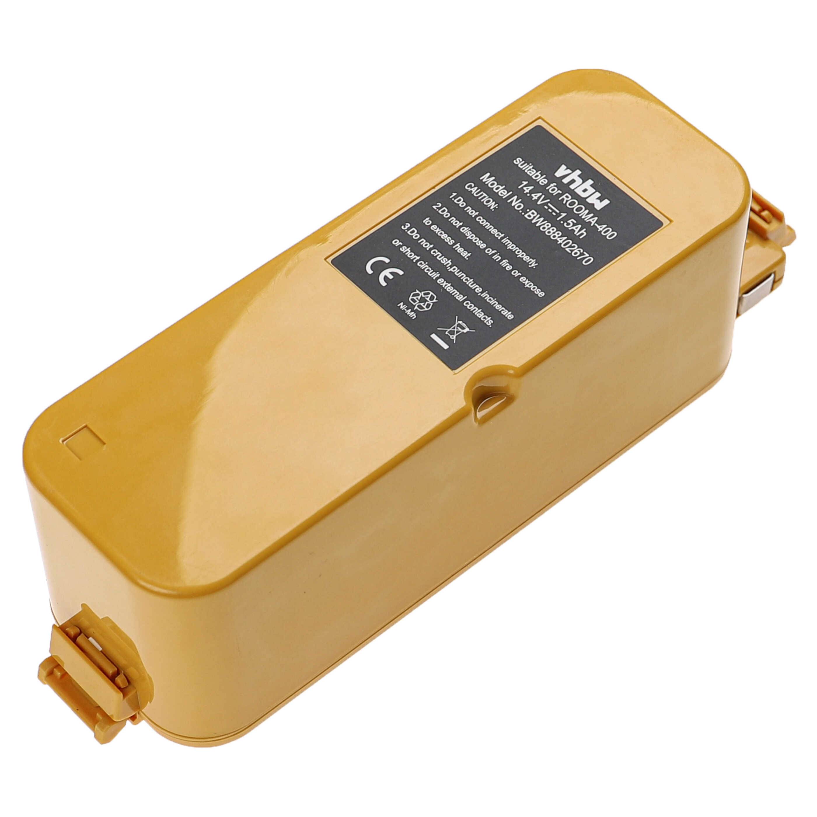 vhbw Akku kompatibel mit iRobot iTouchless AV002A | AV001A Saugroboter Gelb (1500 mAh, 14,14 V, NiMH)-3