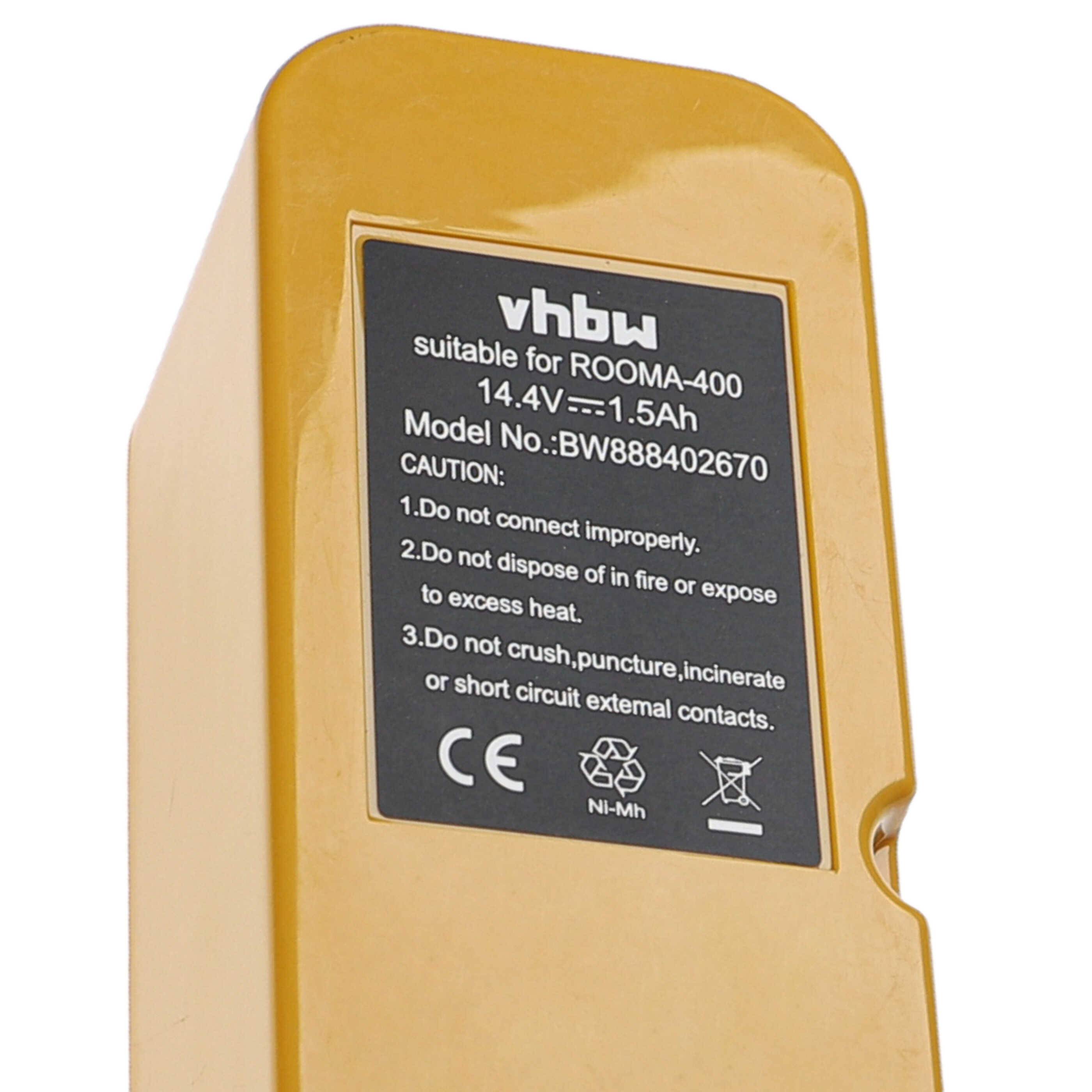 vhbw Akku kompatibel mit iRobot iTouchless AV002A | AV001A Saugroboter Gelb (1500 mAh, 14,14 V, NiMH)-4