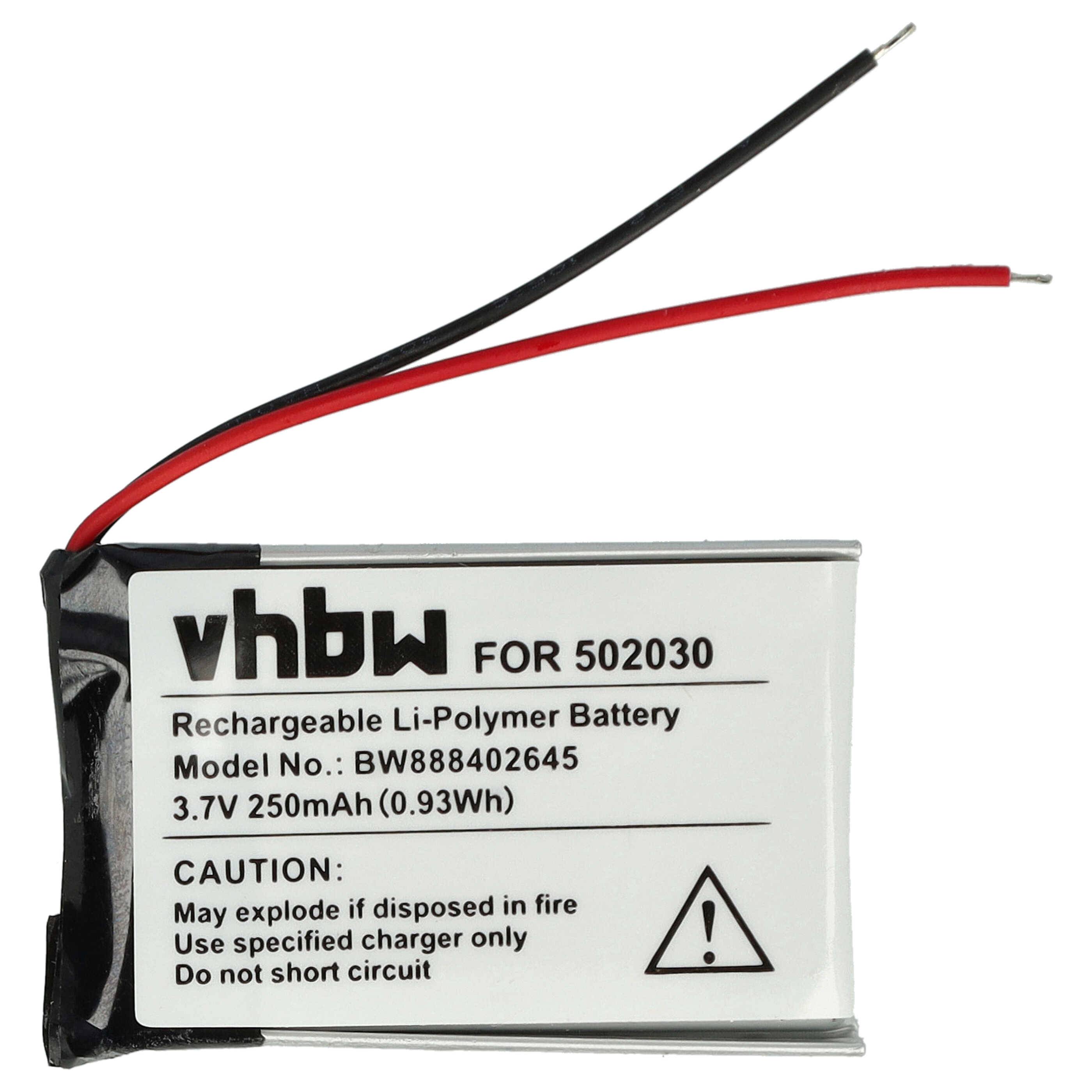 vhbw Akku Ersatz für Bosch 502030 für GPS Fahrradcomputer Radcomputer (250 mAh, 3,7 V, Li-Polymer)-0