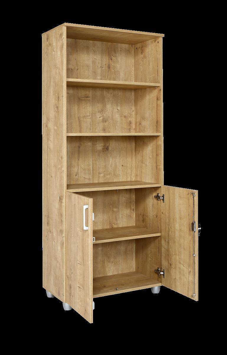 Aktenregalschrank, oben offen, 80 cm x 40 cm x 190 cm, Saphir Eiche Dekor-2