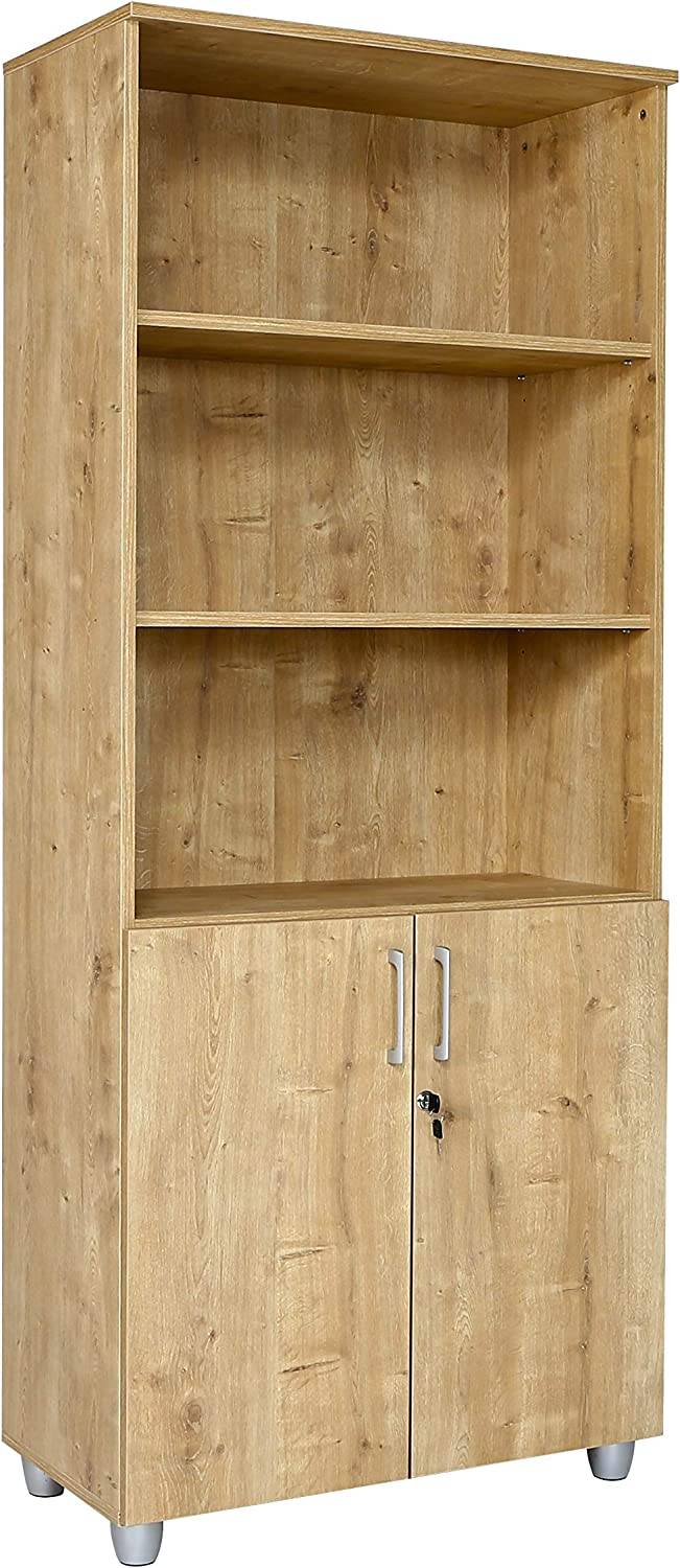 Aktenregalschrank, oben offen, 80 cm x 40 cm x 190 cm, Saphir Eiche Dekor-0