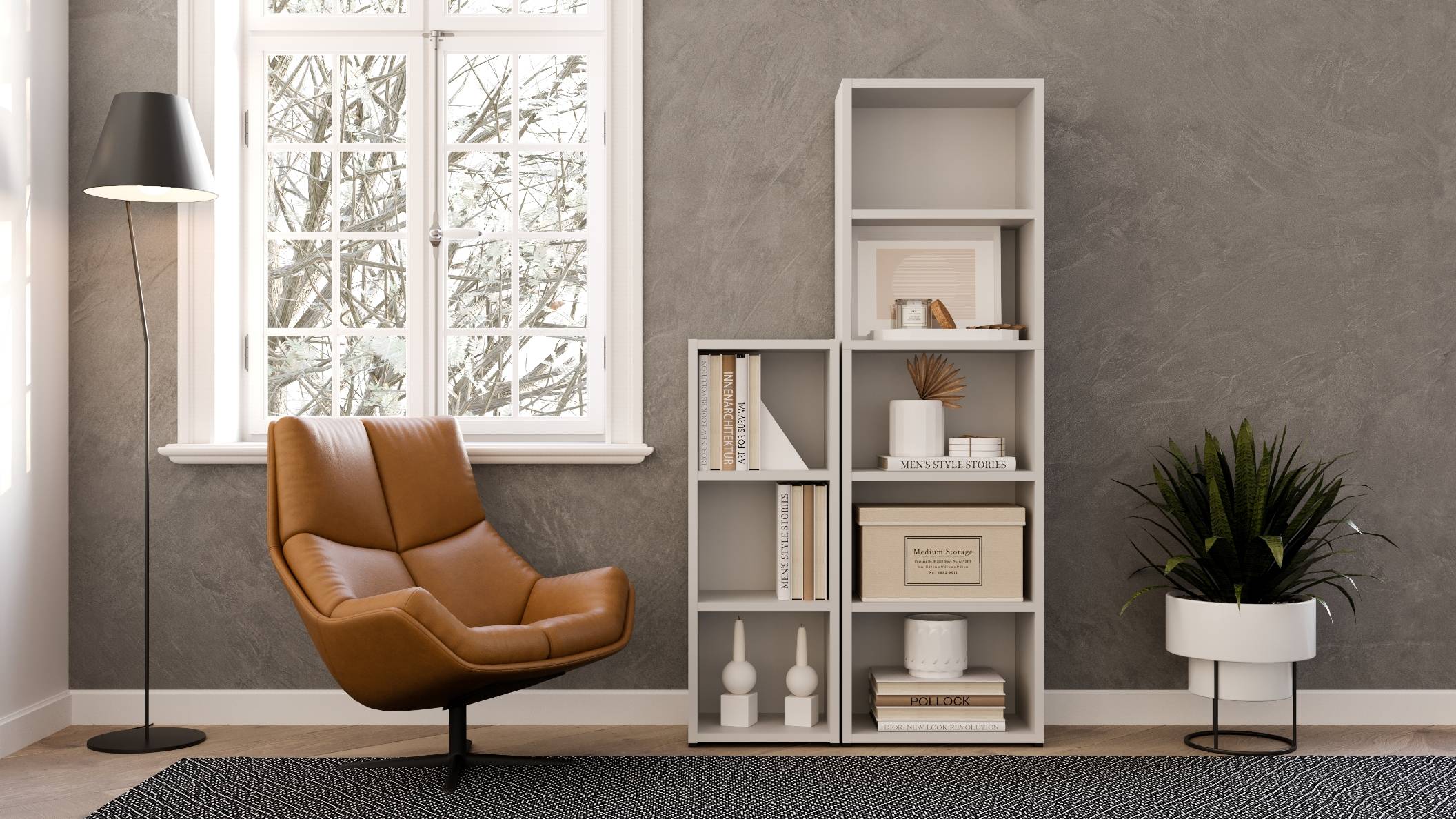 Bücherregal mit 3 Fächern, weiß, 30x24x80 cm-0