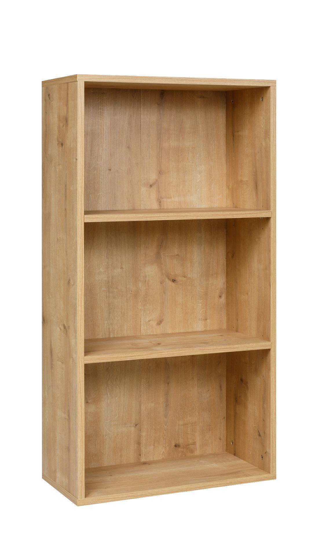 Bücherregal mit 3 Fächern, Saphir Eiche Dekor, 30x24x80 cm-2