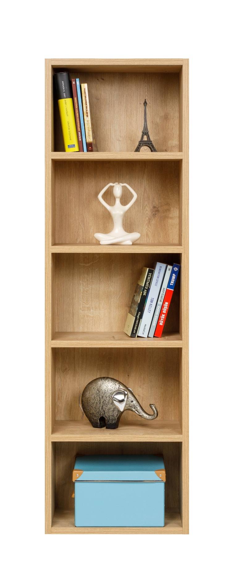 Bücherregal mit 5 Fächern, Saphir Eiche Dekor, 40x24x132 cm-1