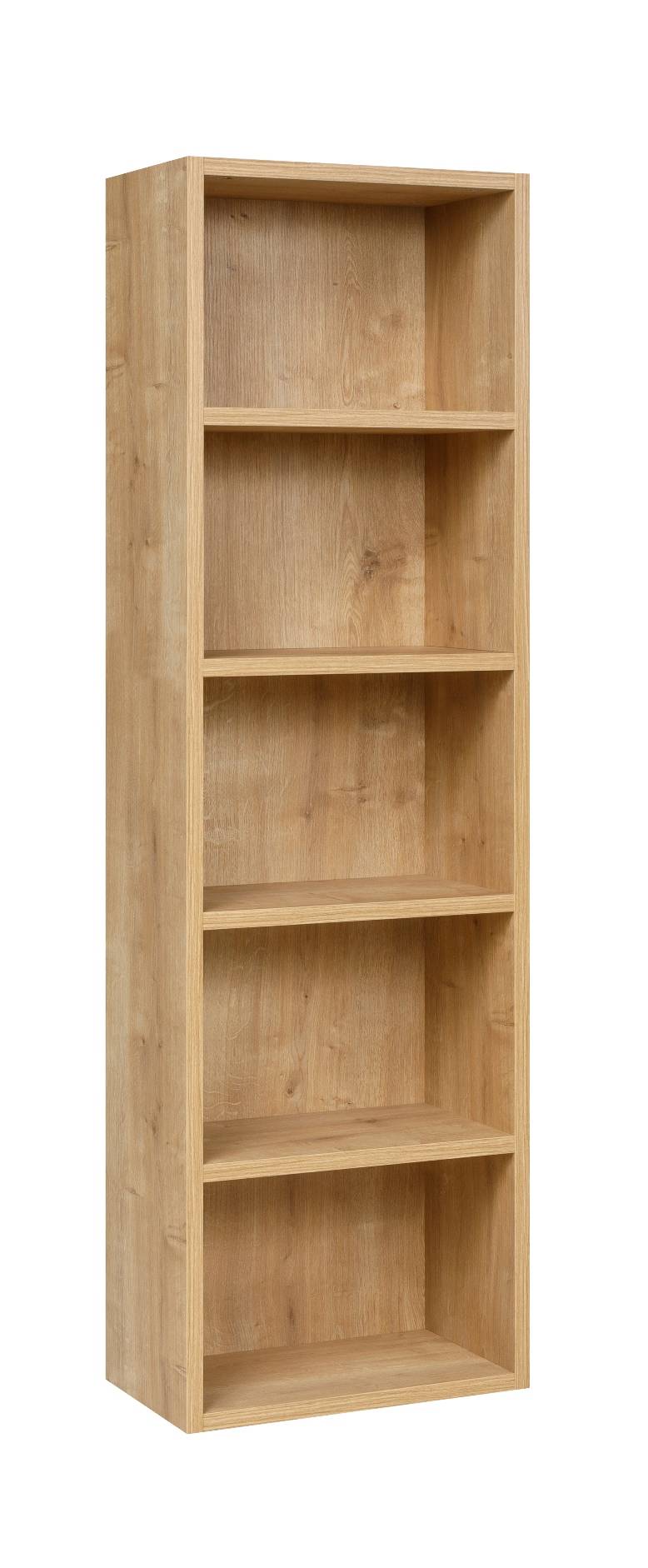Bücherregal mit 5 Fächern, Saphir Eiche Dekor, 40x24x132 cm-3