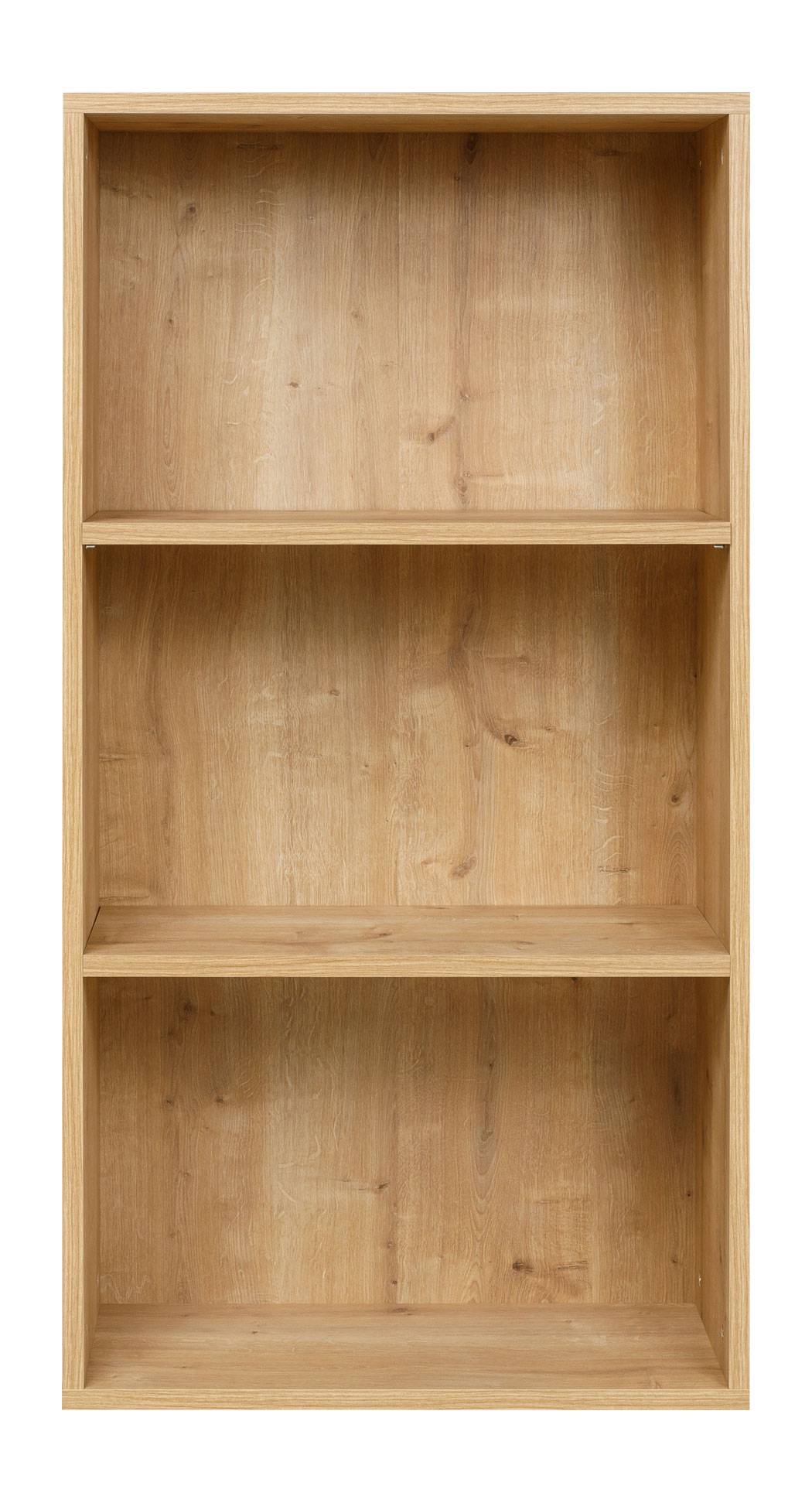 Breites Bücherregal mit 2 Fächern, Saphir Eiche Dekor, 60x31x77 cm-4