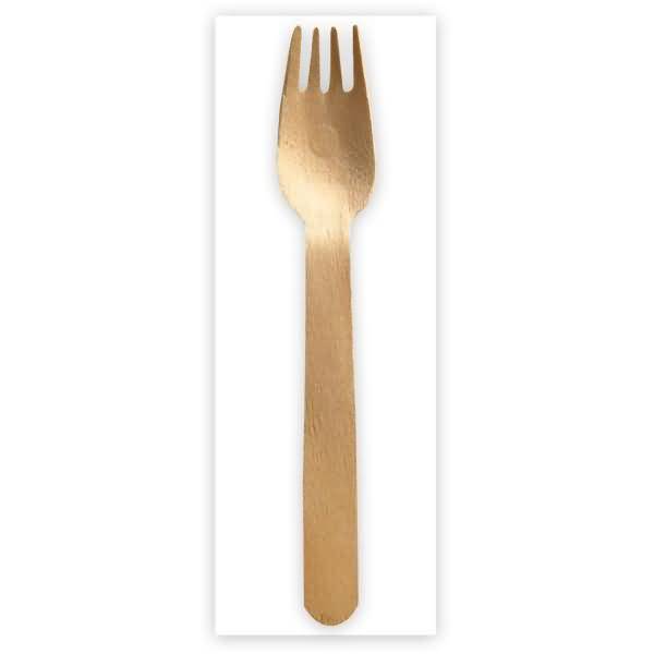 Bestecksets Bio Fork Holz gewachst Gabel + Serviette