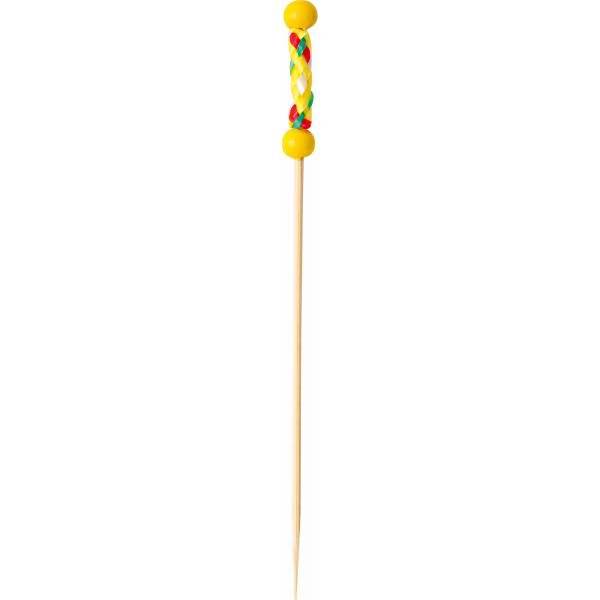 Bio Fingerfood-Spieße Reggae gelb 120mm Bambus VE=100 Stück-0
