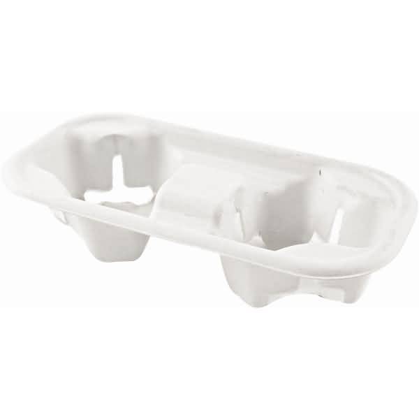 Becherhalter Bio Double Zuckerrohr weiß für 2 Becher VE=50 Stück