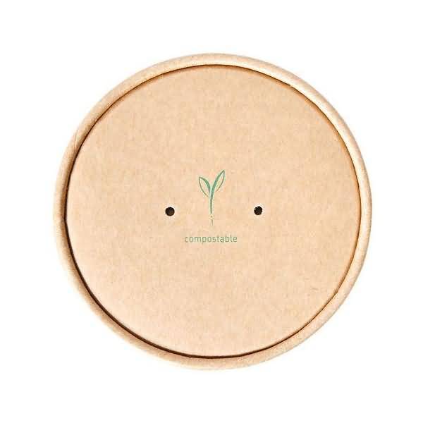 Deckel Bio für Suppenbecher Minestrone DM 116mm Kraftpapier/PLA VE=25 Stück
