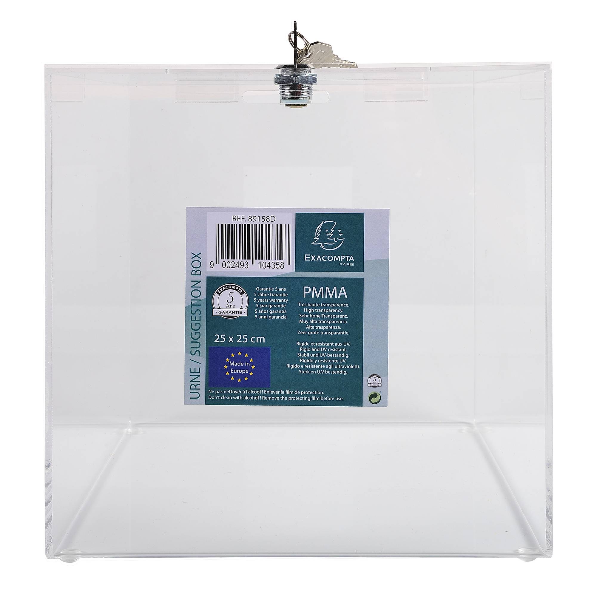 Einwurfbox 25x25x25cm abschließbar glasklar-1