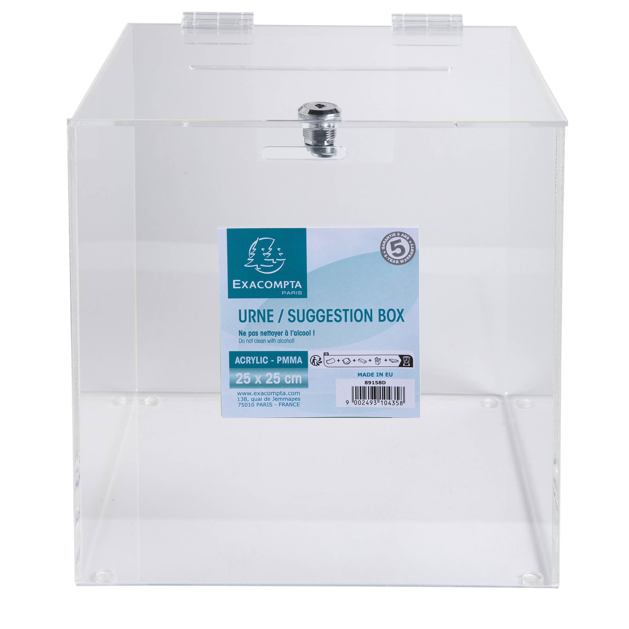 Einwurfbox 25x25x25cm abschließbar glasklar-2