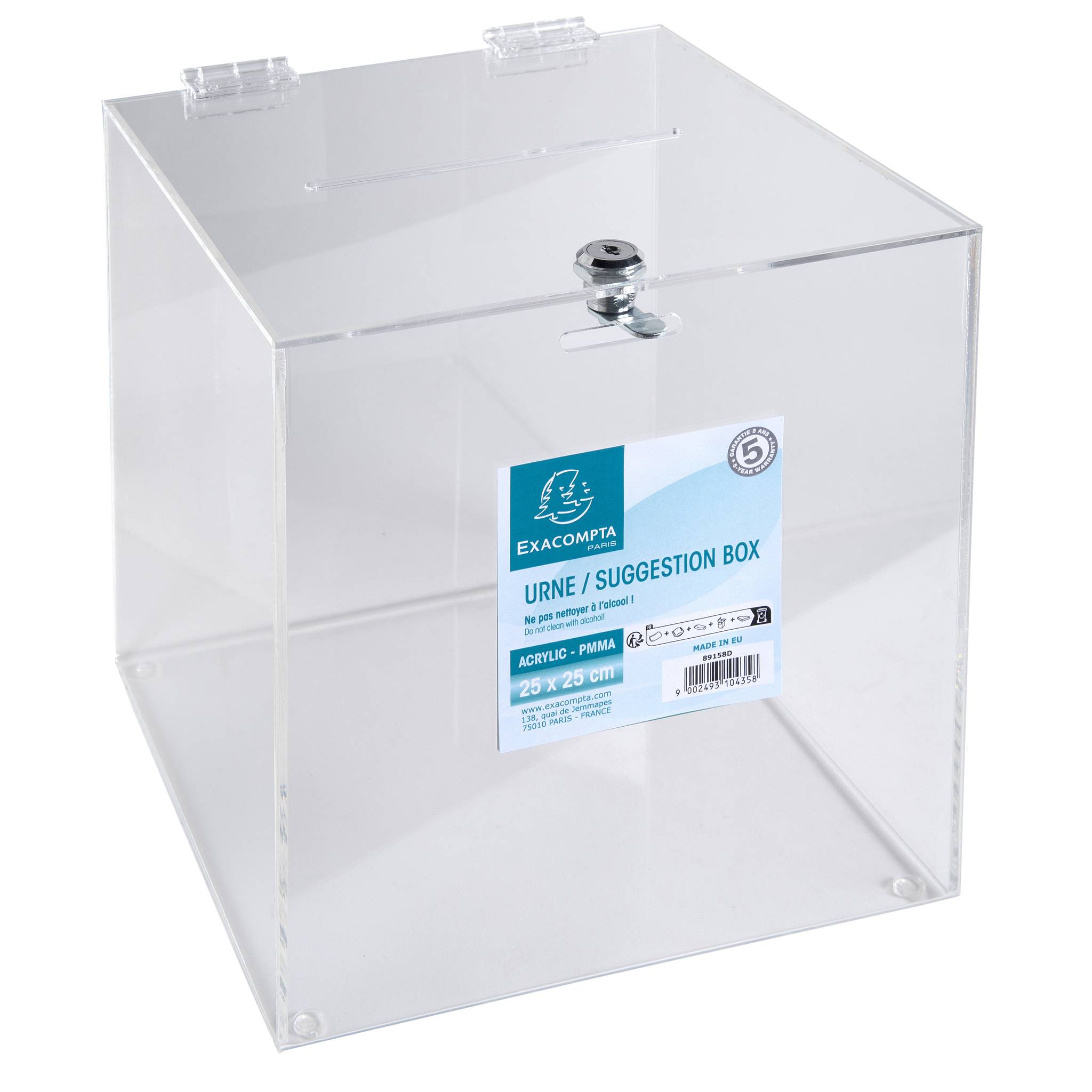 Einwurfbox 25x25x25cm abschließbar glasklar-3