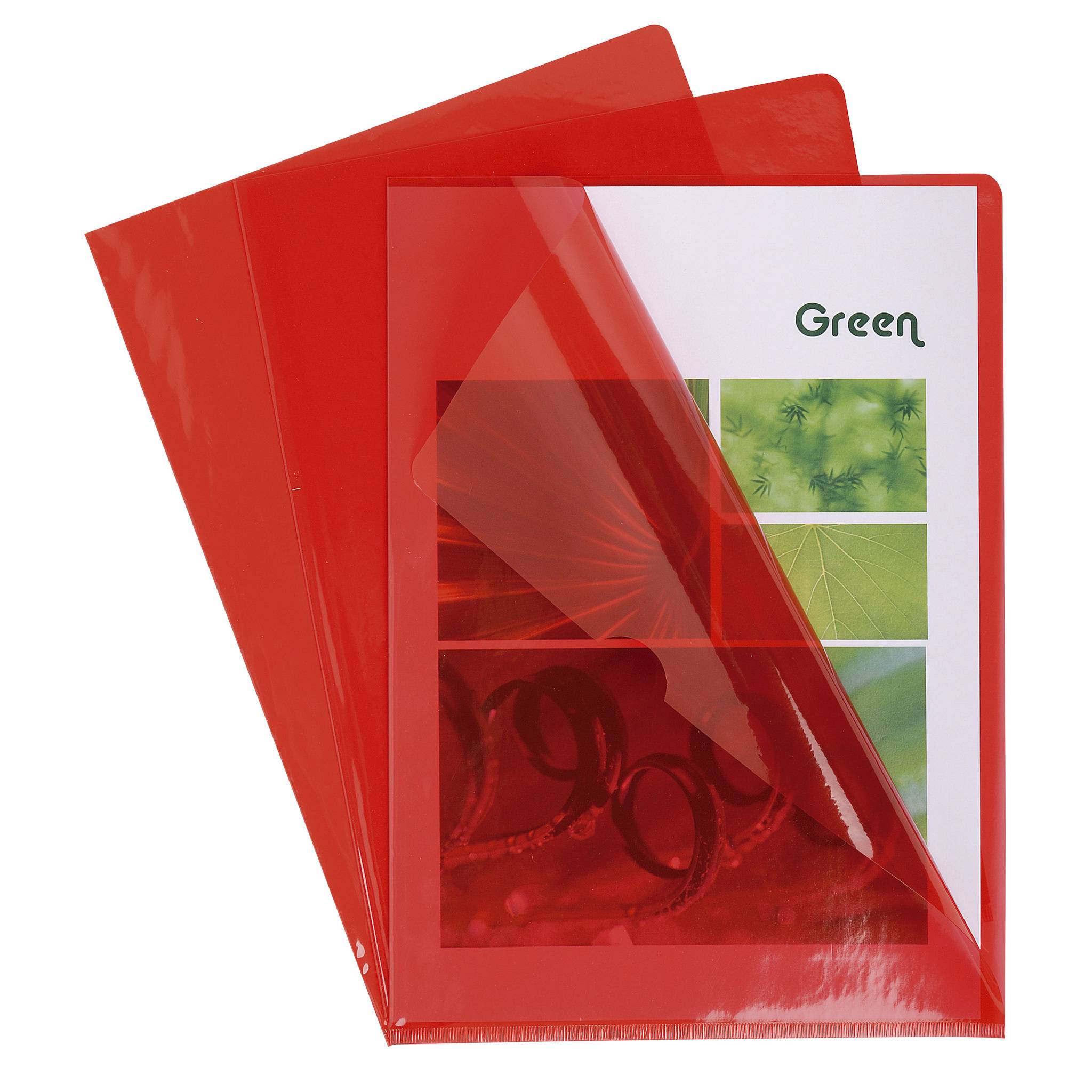 Exacompta Pack 100 Aktensichthüllen glattem, festem PVC 130µ, A4, Rot, 661275E-2