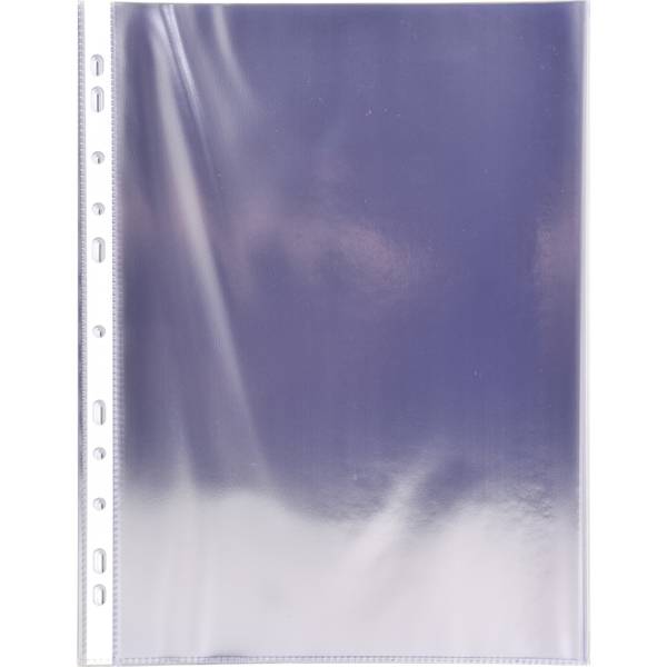 Exacompta Pack 100 Prospekthüllen gelocht glattem PVC 80µ A4 hoch Kristall 3194E